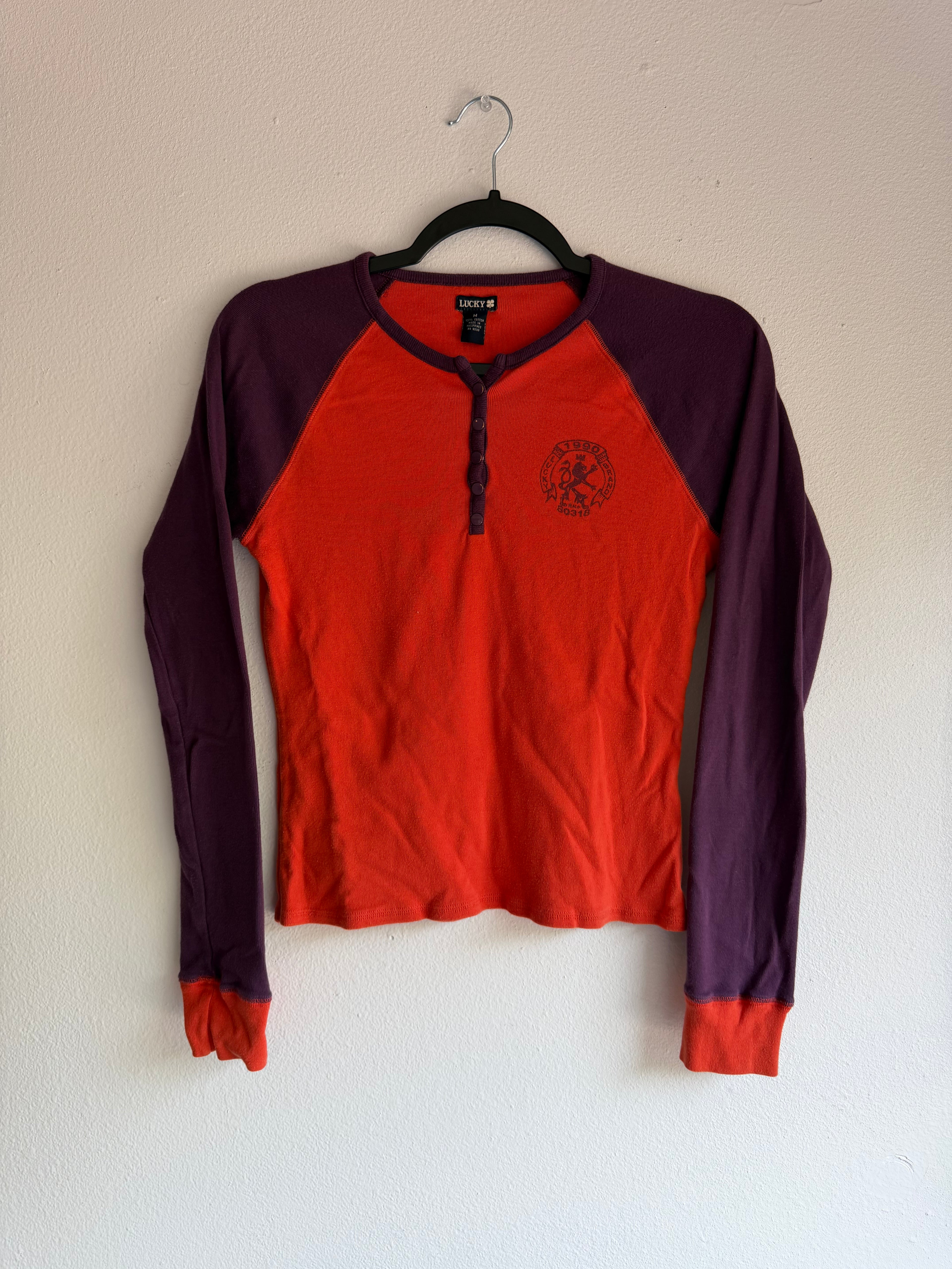 2000s lucky brand henley long sleeve top
