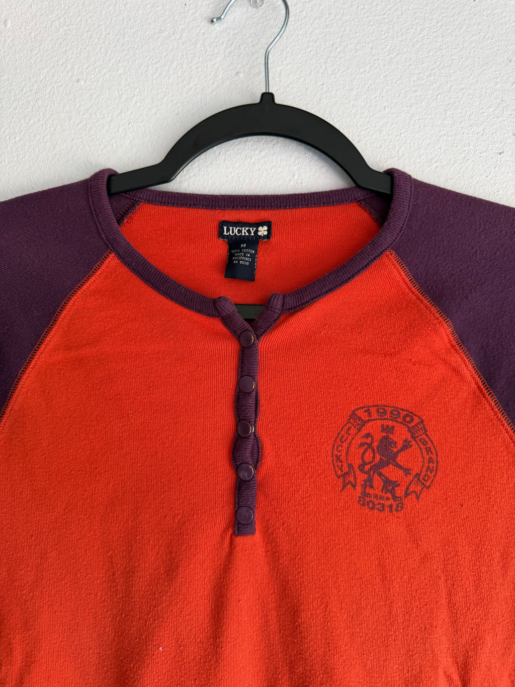 2000s lucky brand henley long sleeve top