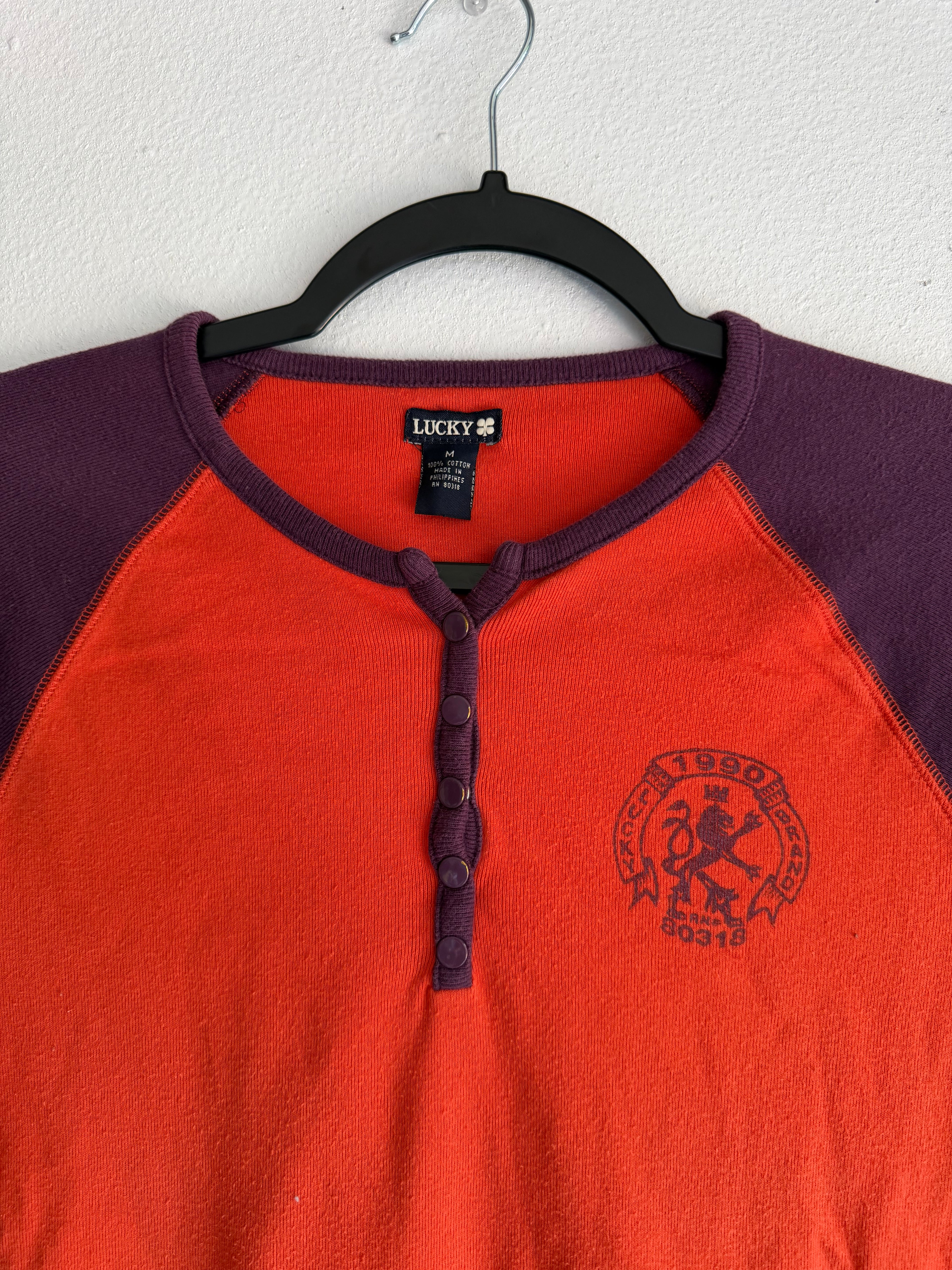 2000s lucky brand henley long sleeve top