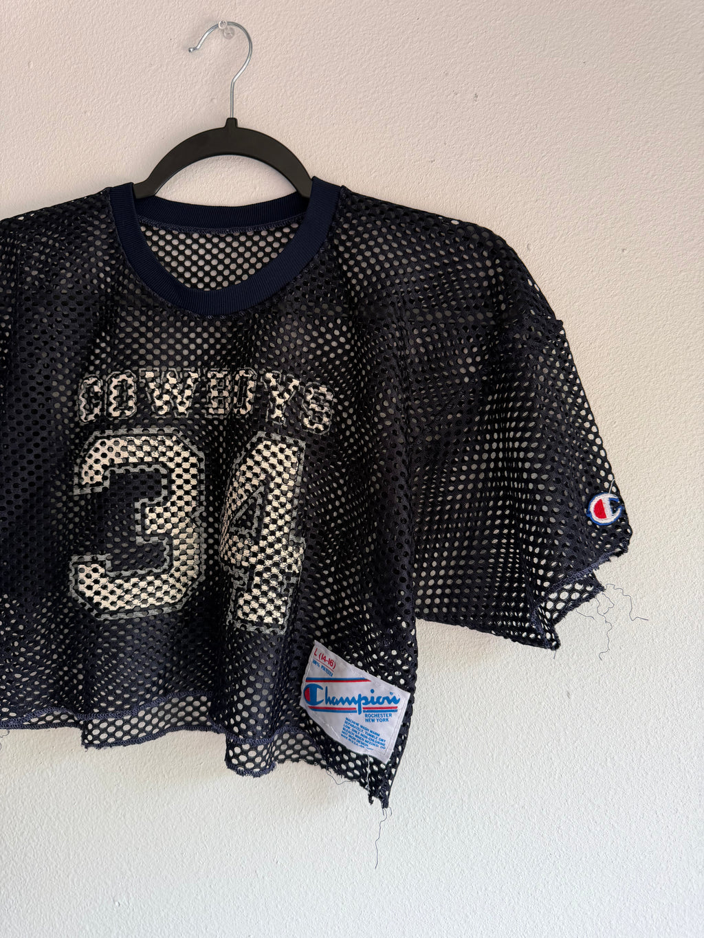 Vintage Cowboys crop top jersey - L