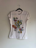 2000s floral baby tee - L