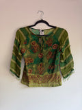 Bohemian blouse 3/4 long sleeve top - M