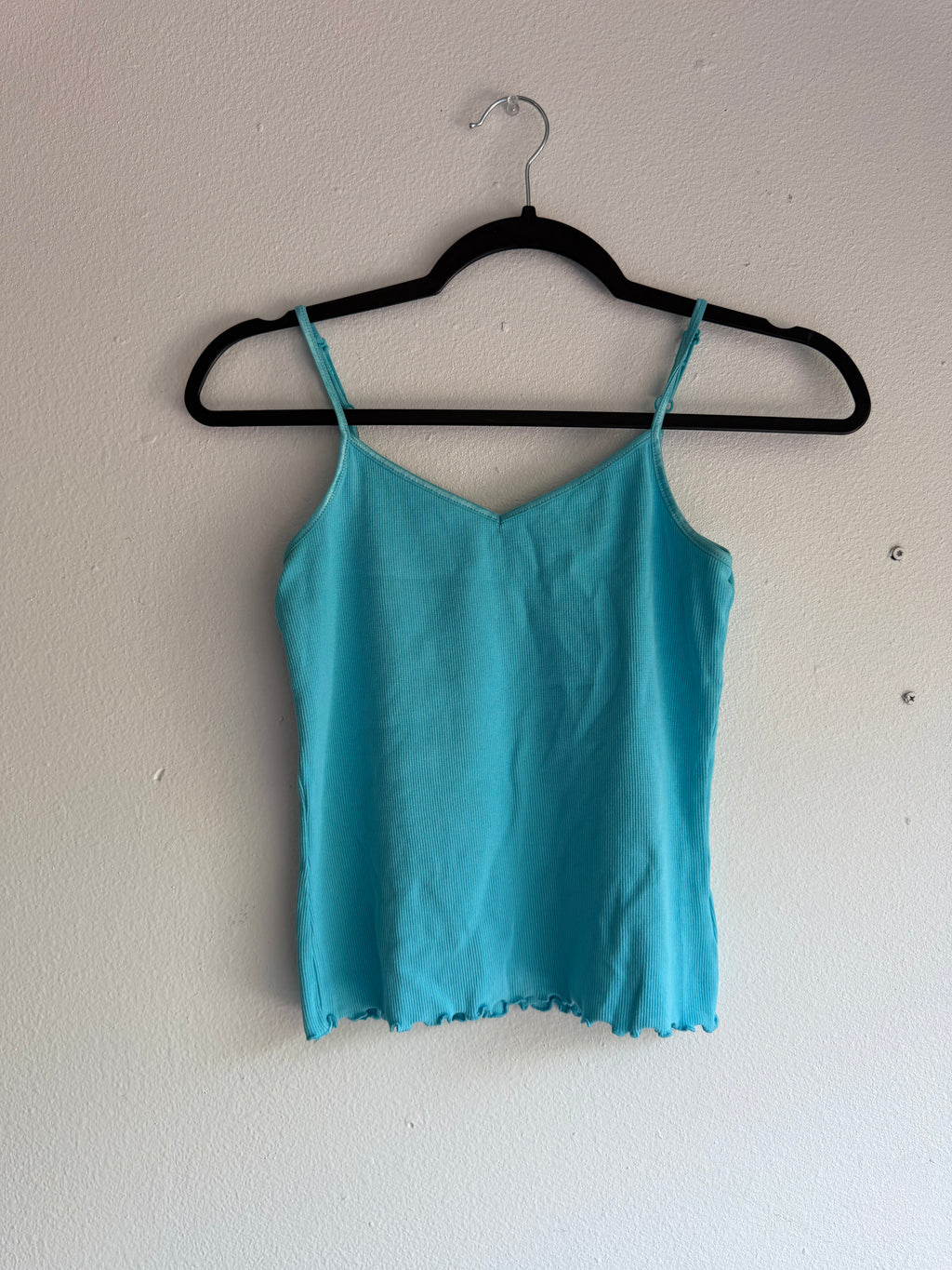 2000s blue mini cami tank top