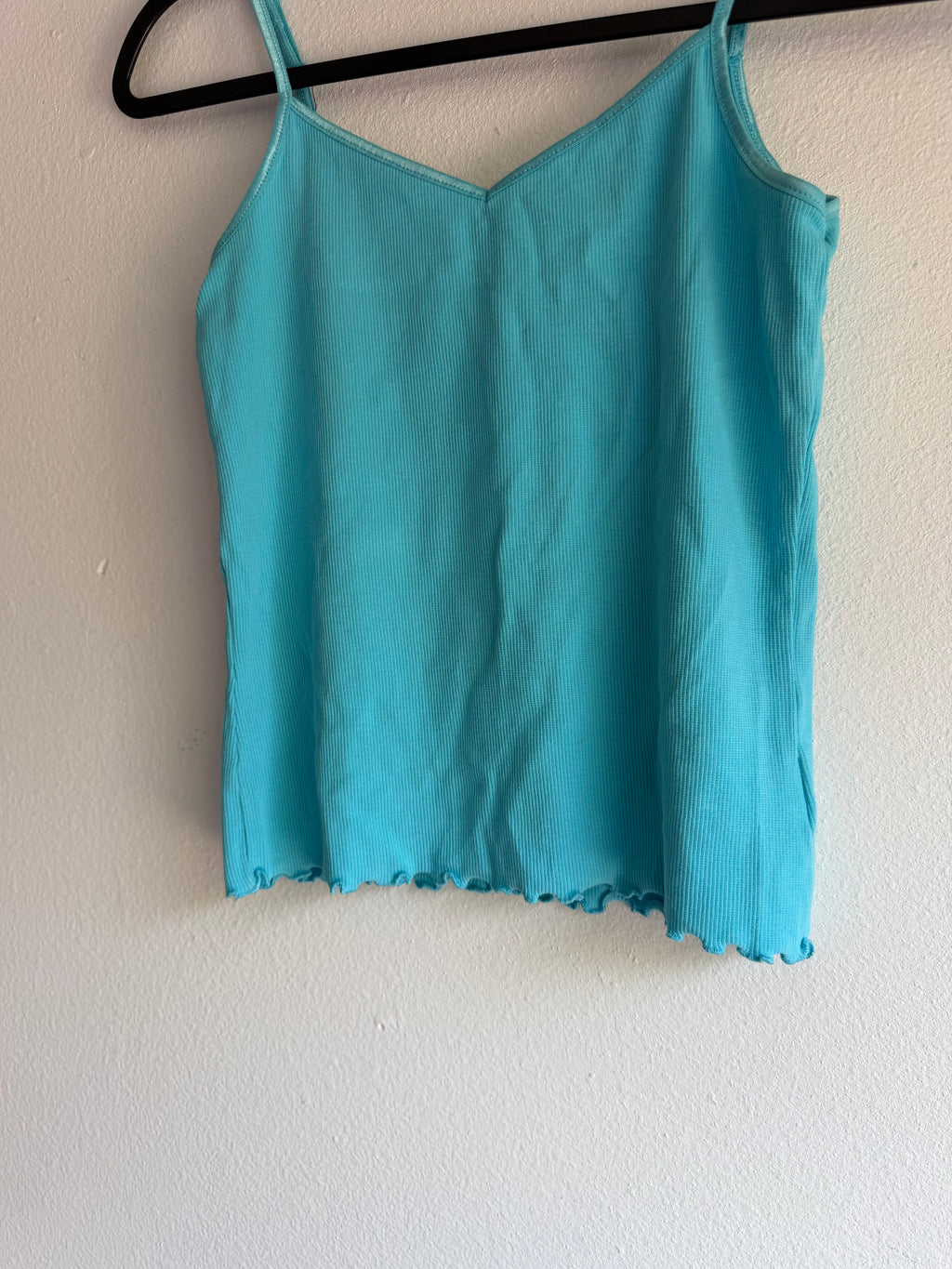 2000s blue mini cami tank top