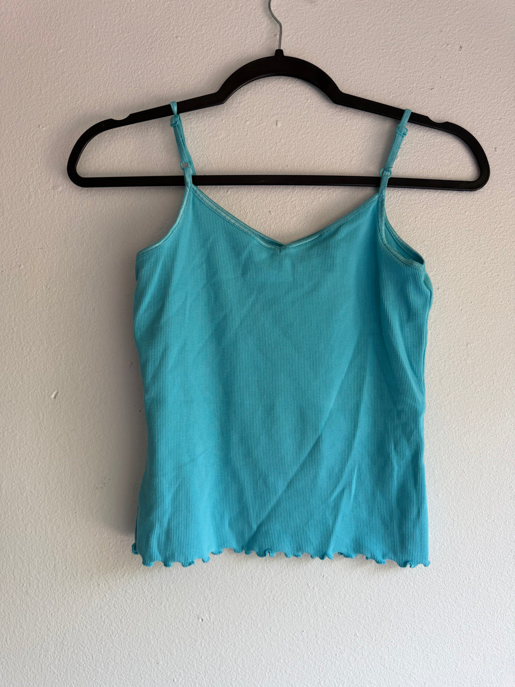 2000s blue mini cami tank top
