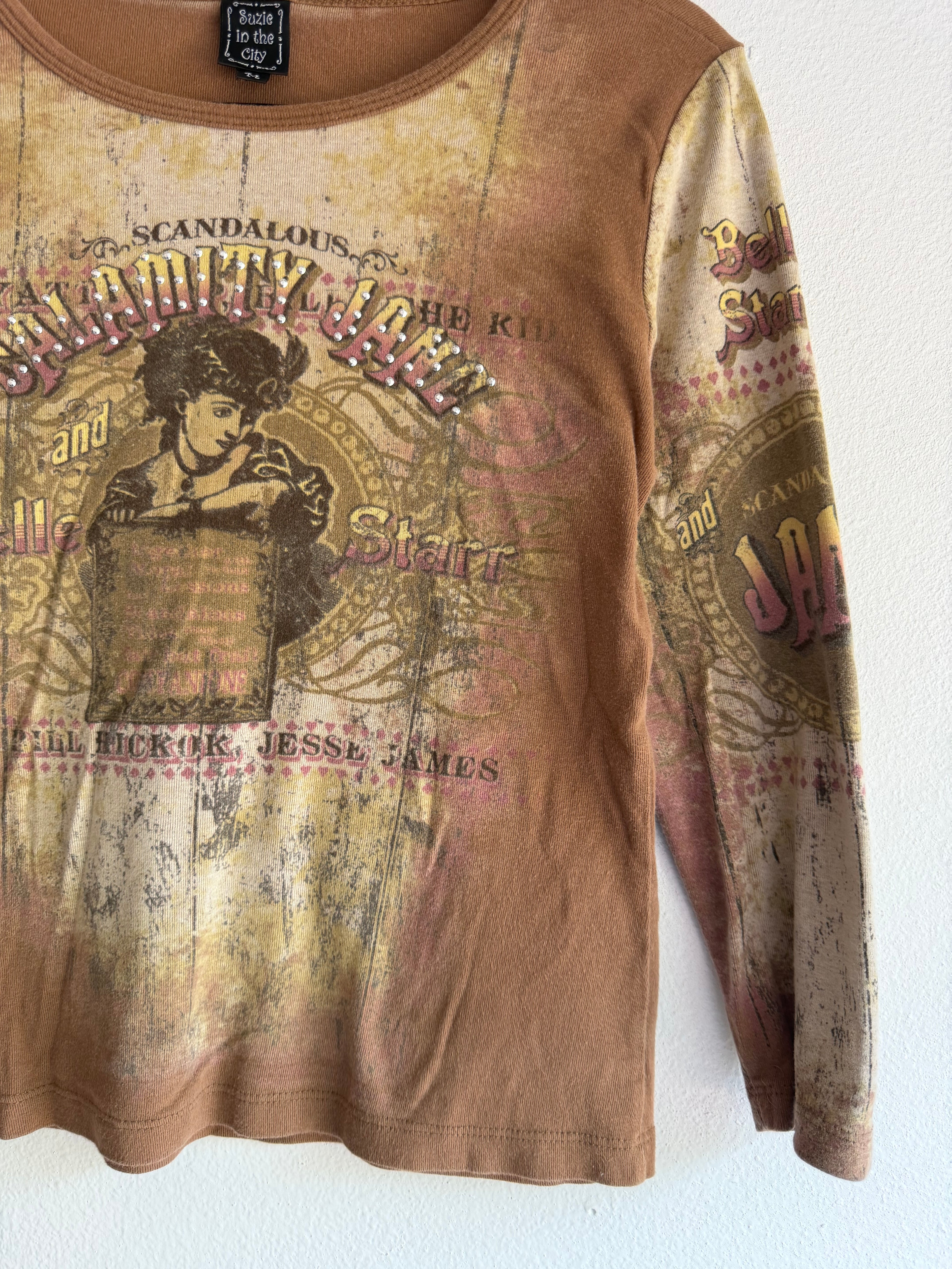 2000s Scandalus 3/4 long sleeve top - M