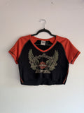 2000s harley davidson crop top - L