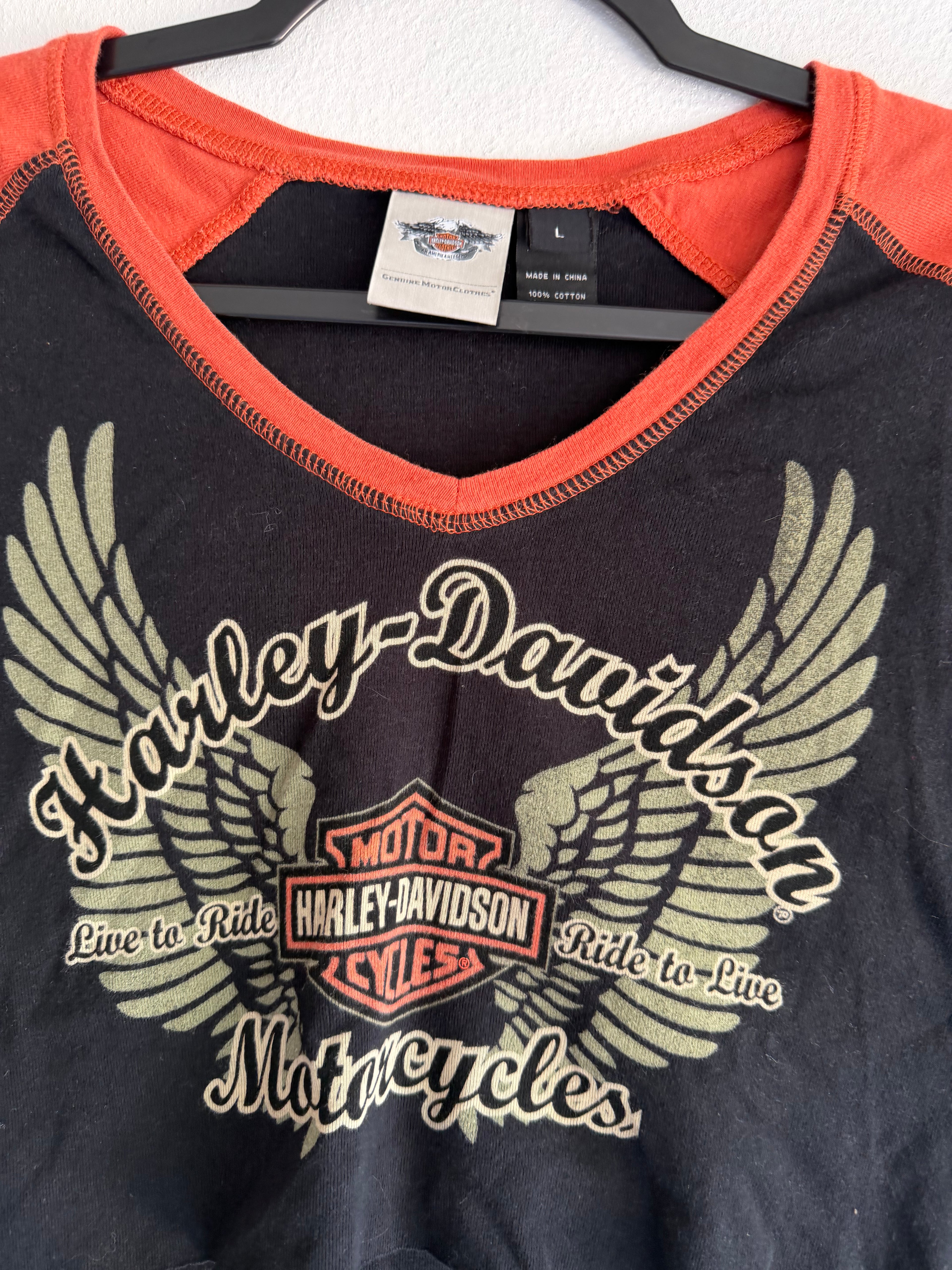 2000s harley davidson crop top - L