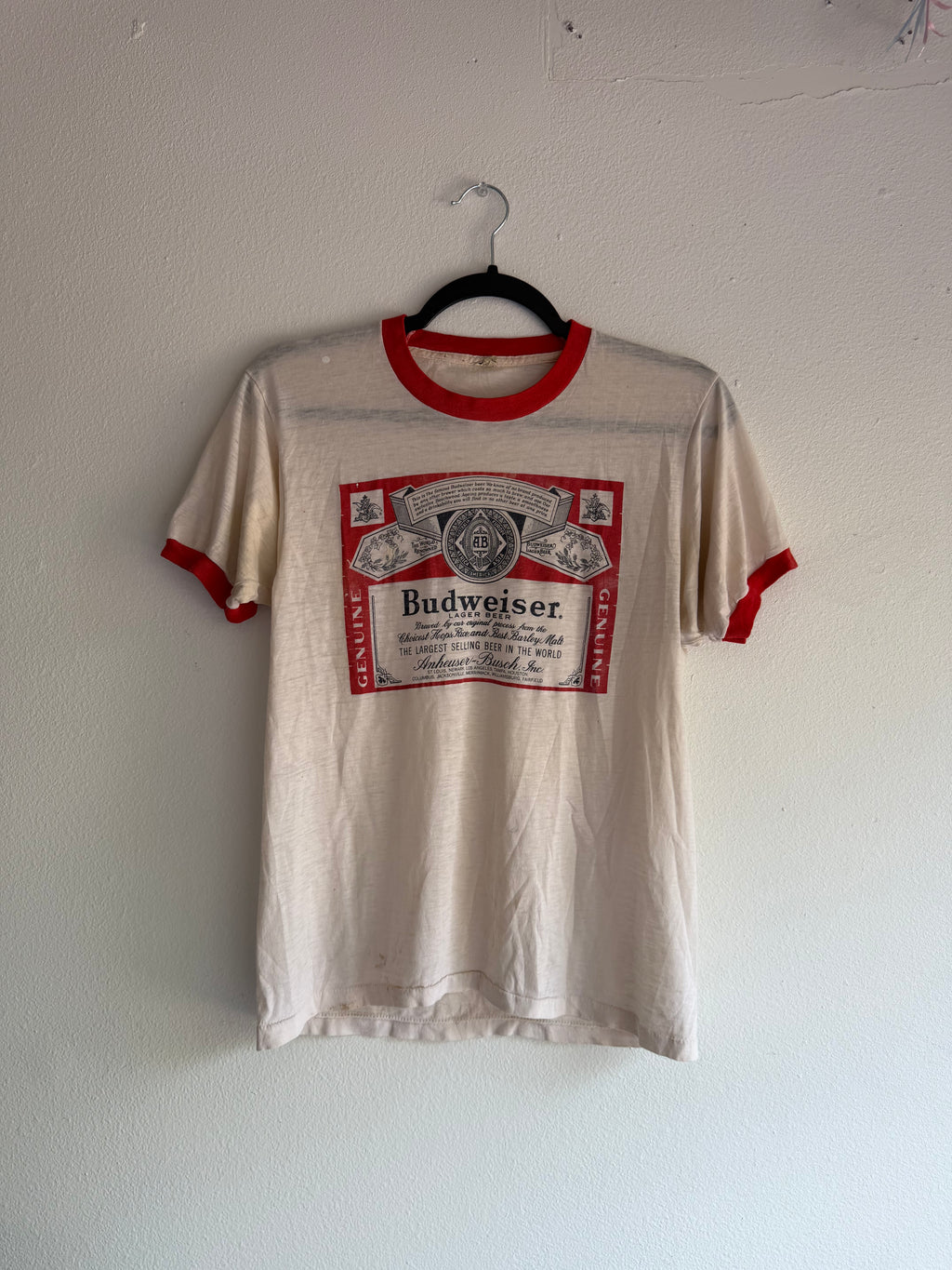 Vintage 70s Budweiser ringer tee