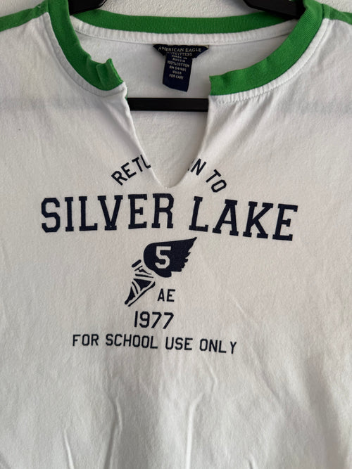 2000s american eagle Silver lake v neck top - M