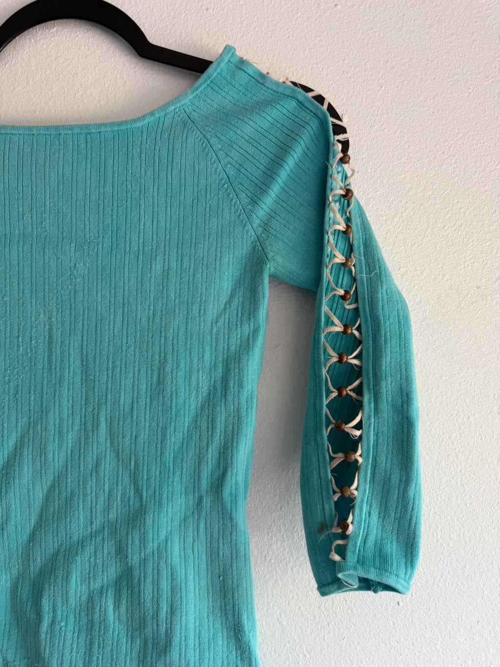 2000s Lace long sleeve top - M