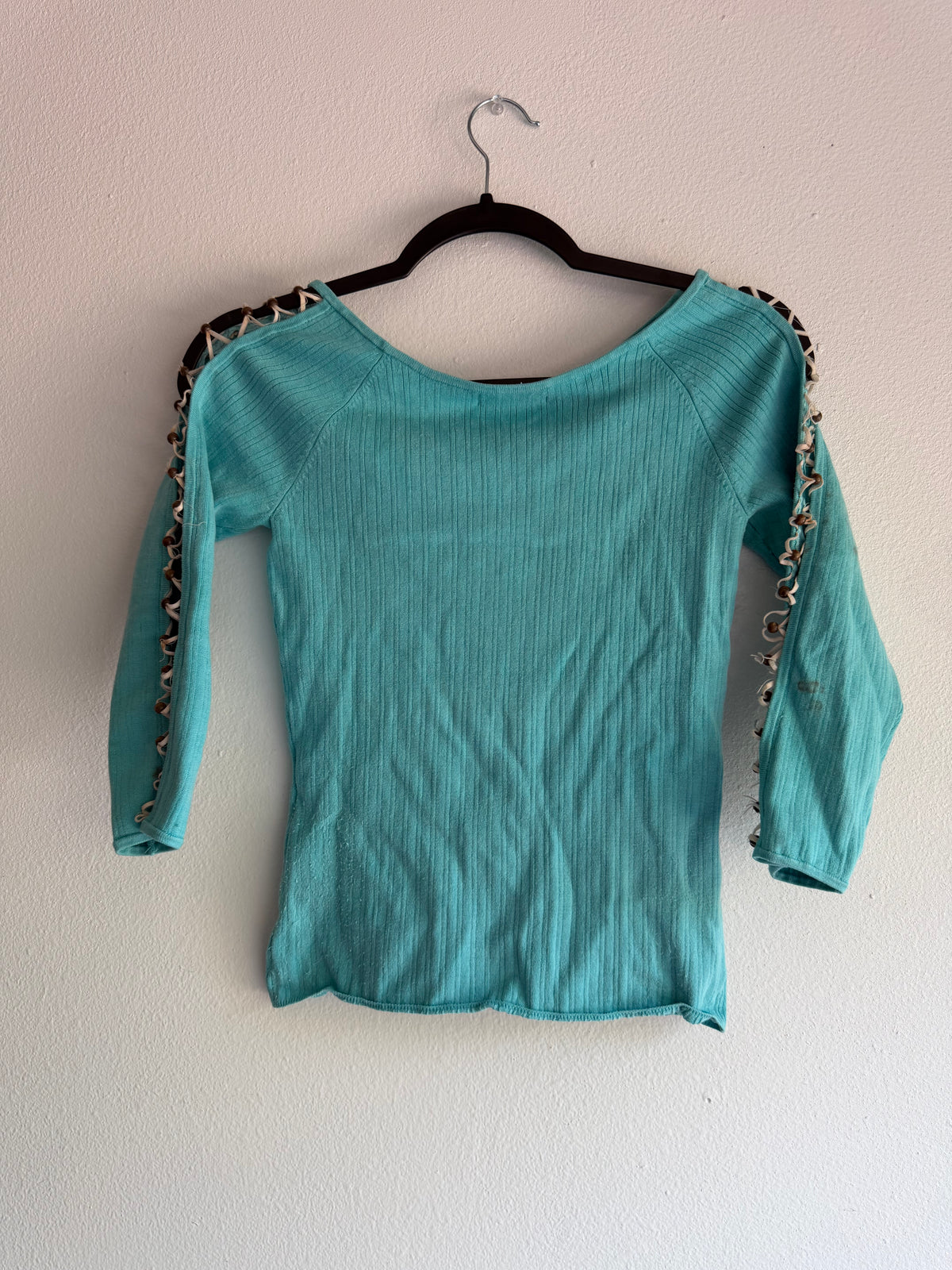 2000s Lace long sleeve top - M